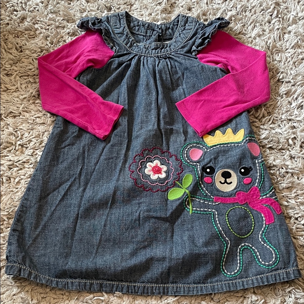 2013 Gymboree “Sweet Music” Bear Chambray
Double Sleeve Dress, Size 5T